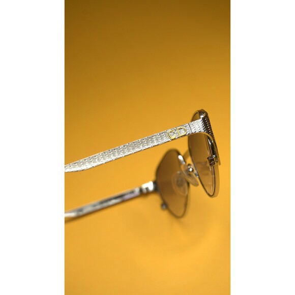 1980s CHRISTIAN DIOR. SUNGLASSES. Cat Eye Silver Metal Gradient Lenses main image 8